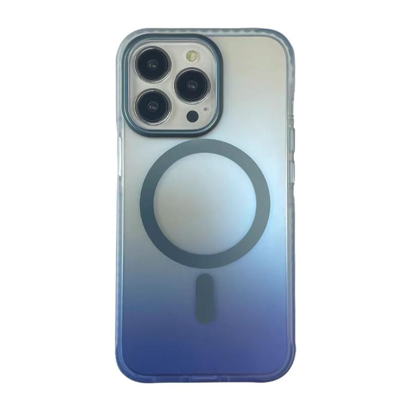 IPhone15promaxグラデーション半透携帯ケースアップル16マイクロフロスト磁気吸引ハードケース2色エアバッグを適用|undefined