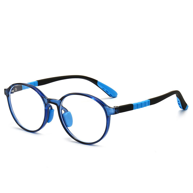 新款TR90防蓝光儿童眼镜男女平光学生护目镜圆框款可配近视5289