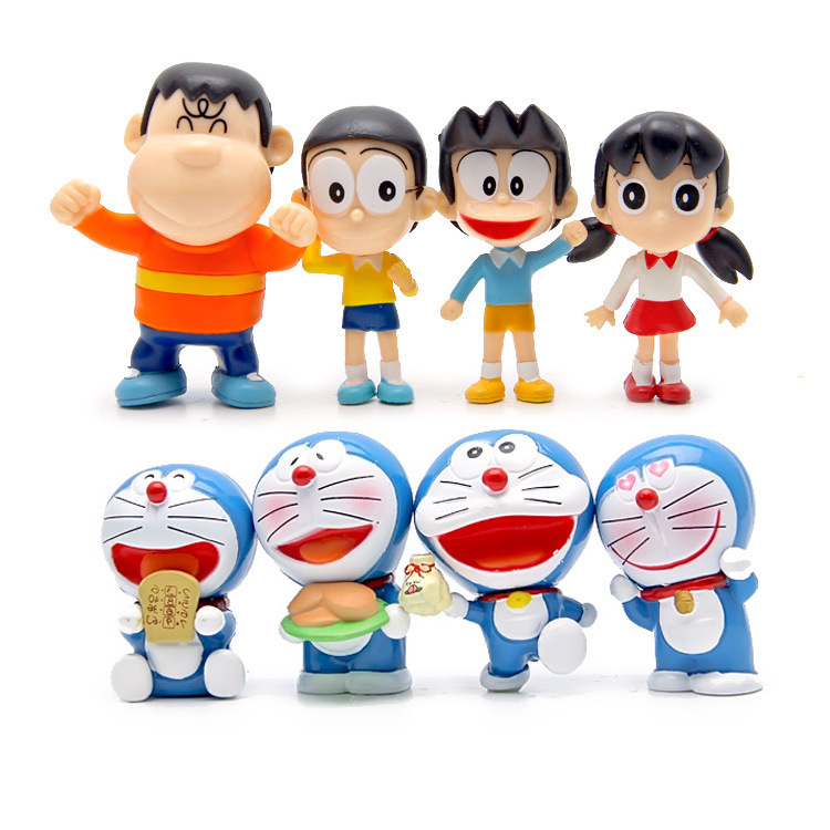 8 Doraemon hand-made decoration family Fu Jingdang cat Doraemon big male fat tiger doll toy cake decoration