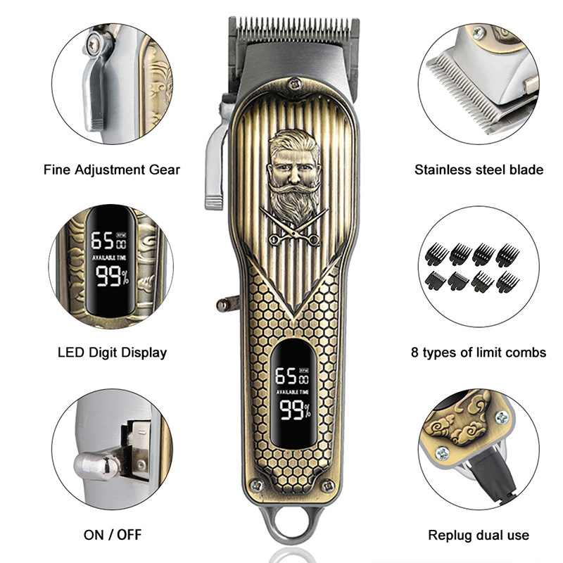 Amazon new bronze beard hair clipper electric hair clipper oil head electric hair clipper household hair clipper in stock