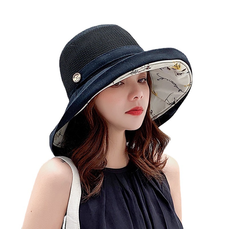 Hat Women's Breathable Summer Spring and Autumn Sunscreen Hat UV Protection Fisherman's Hat Sun Hat Sun Hat Big Bean Hat