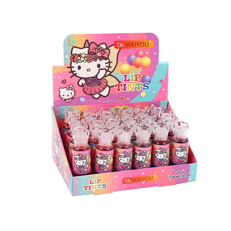 Cross-border hot sale KK cat Candy Lipstick water moisturizing easy color holding makeup waterproof lip gloss mirror Water Light feeling lip oil