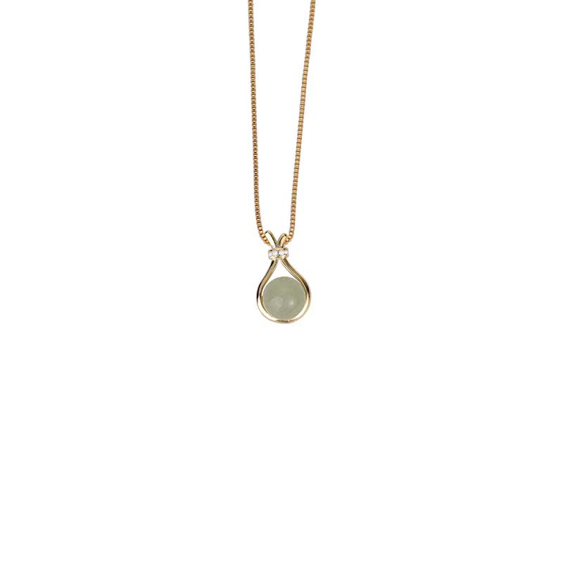 Jin Huijia High-grade Hetian Jade Necklace Women's Simple and Fresh Niche Design High-grade Elegant Fashion Girlfriend Elegant