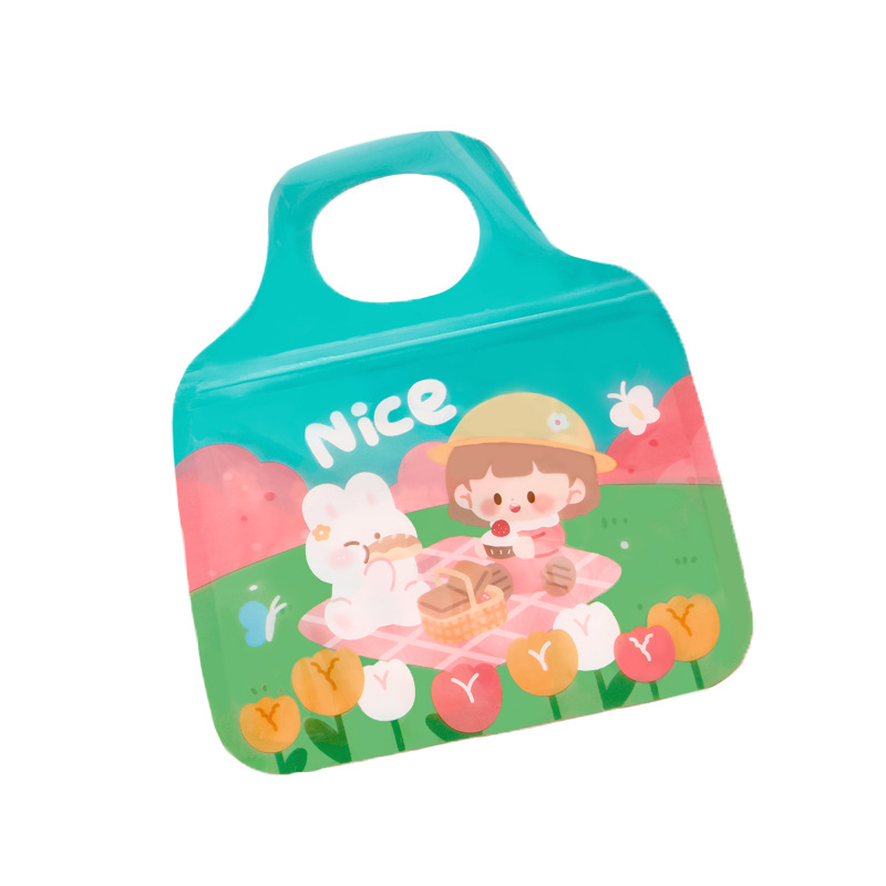 Cartoon children's candy bag cute ziplock bag gift storage bag portable gift storage bag snack packing bag