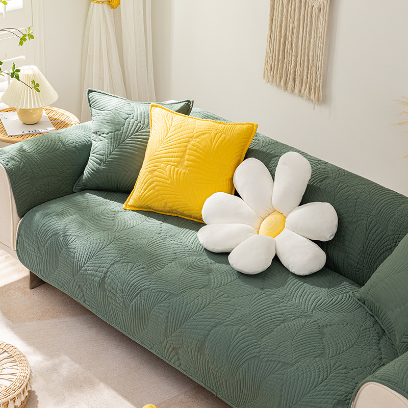 Cotton Sofa Cushion All Seasons Universal Cotton Fabric Non-Slip Cushion Cover Cloth Simple Modern Nordic Sofa Cover