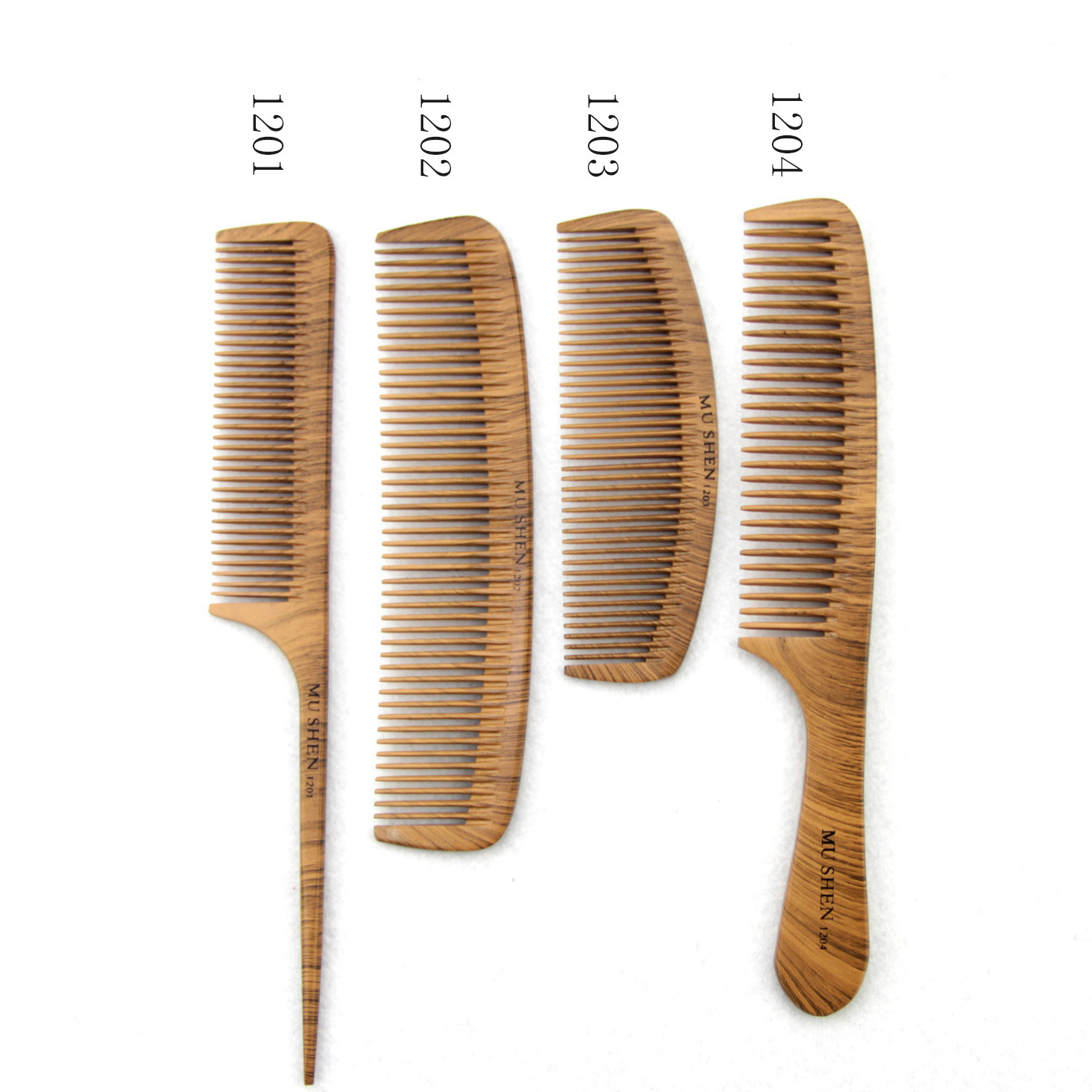Factory direct supply 5MM thick anti-static wood pear flower comb home portable comb wood comb long/short hair volume/straight hair