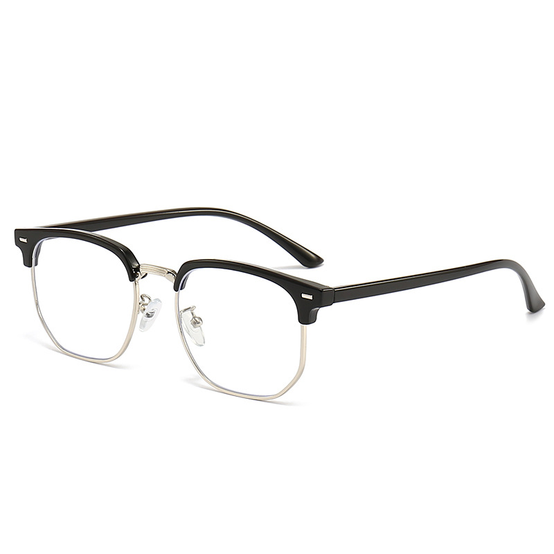 Duplex Handsome Half-frame Glasses Frame Men's Korean-style Sven Scum Myopia with Anti-blue Light Flat Eye Frame