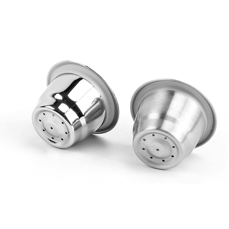 Cross-border compatible Xiaomi Nespresso stainless steel coffee capsule cup with aluminum foil lid reusable shell