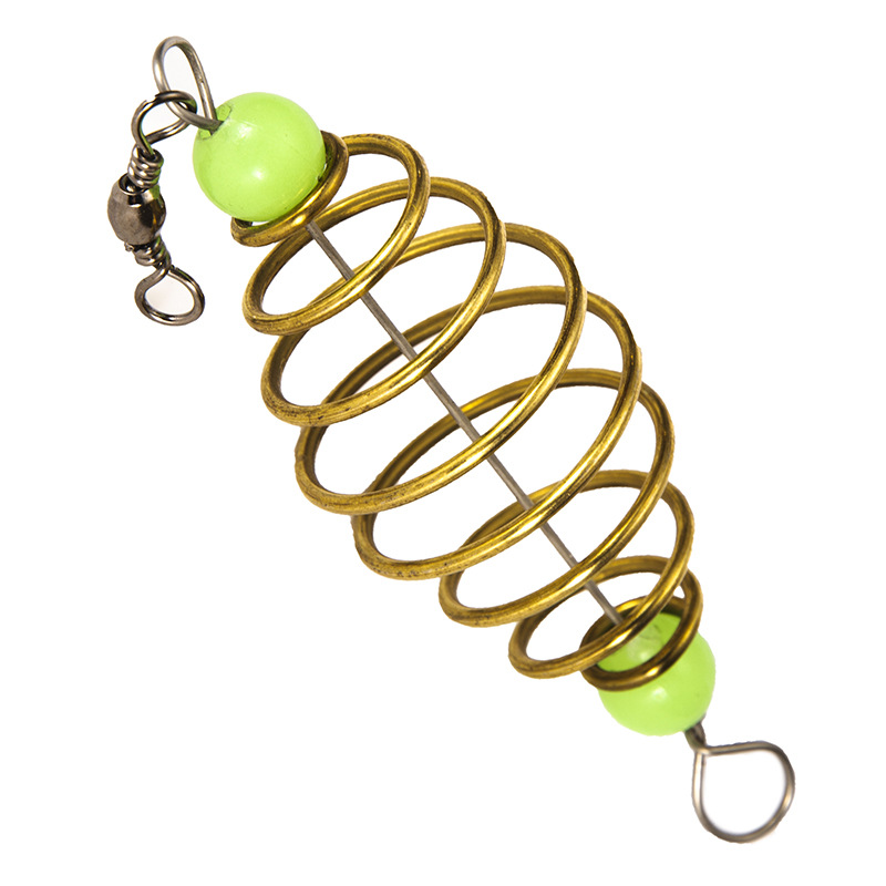 SOURCE manufacturer copper olive Spring Fishing device electroplating Library fishing wild fishing nest feeder in stock wholesale