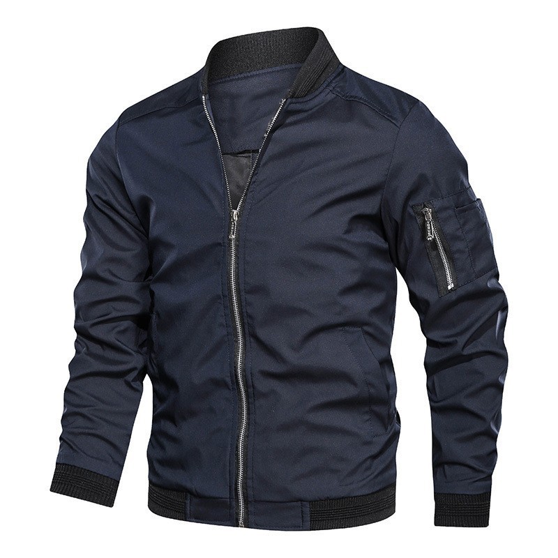Amazon Cross-border Men's Jacket Spring and Autumn Korean Fashionable Loose Fat Man Autumn and Winter Casual Baseball Jacket for Men