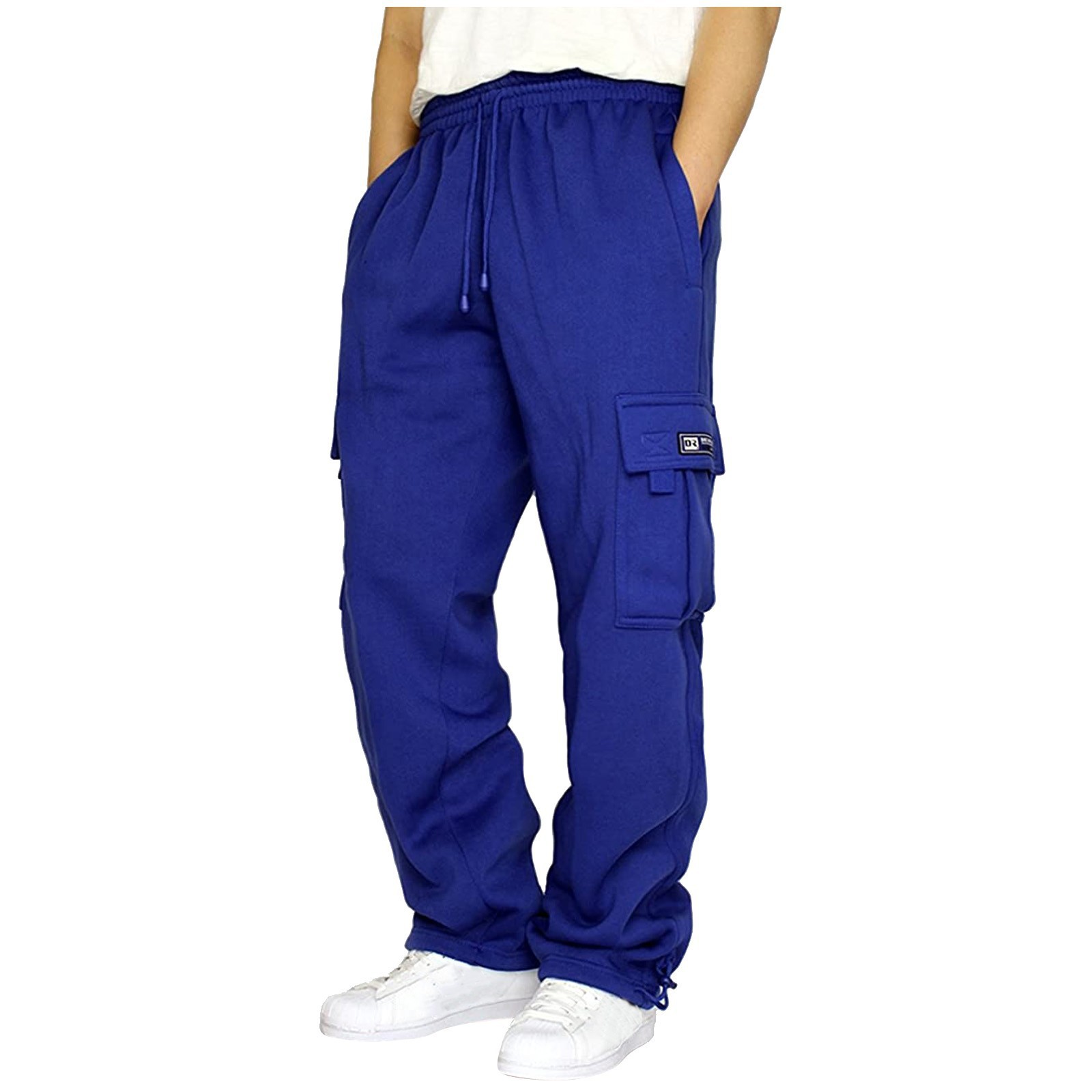 New cross-border new sports casual trousers ankle-tied multi-pocket lace men's loose overalls trousers