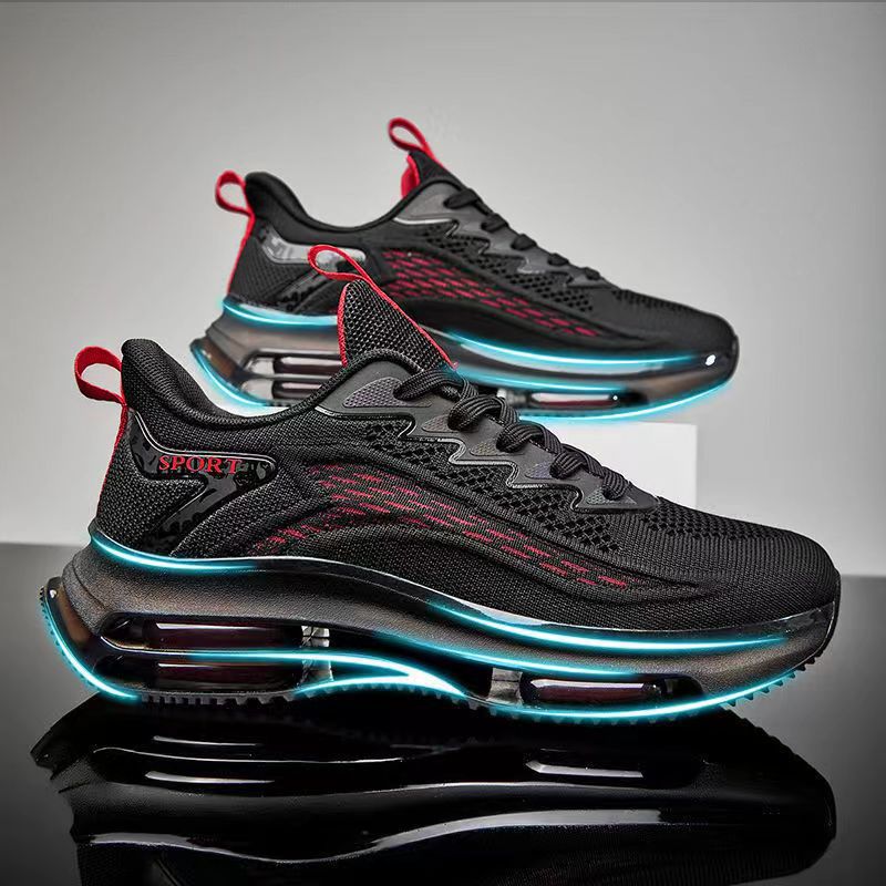 Spring and Summer Student platform shoes hollow breathable Men's shoes 2023 new leisure sports running net shoes dad shoes