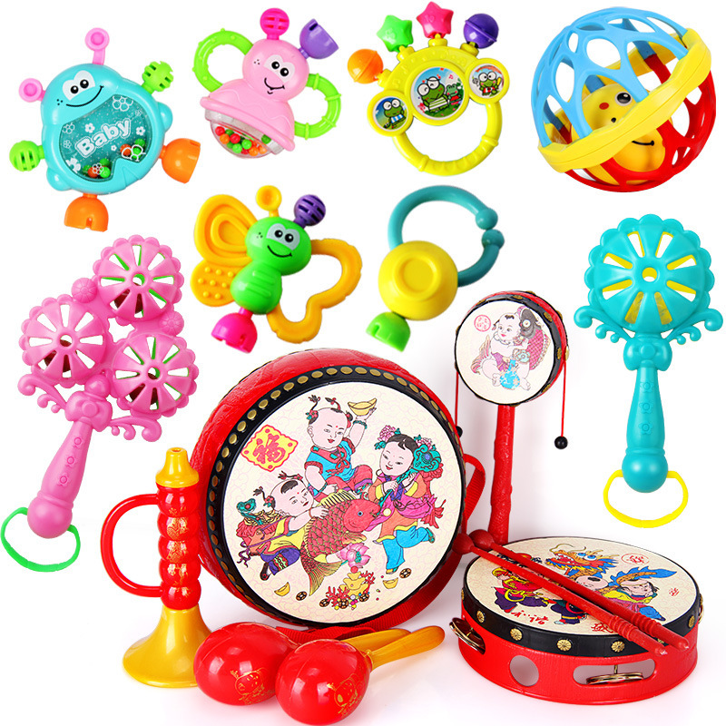 Rattle 7-piece set + auspicious drum 6-Piece Set + ball