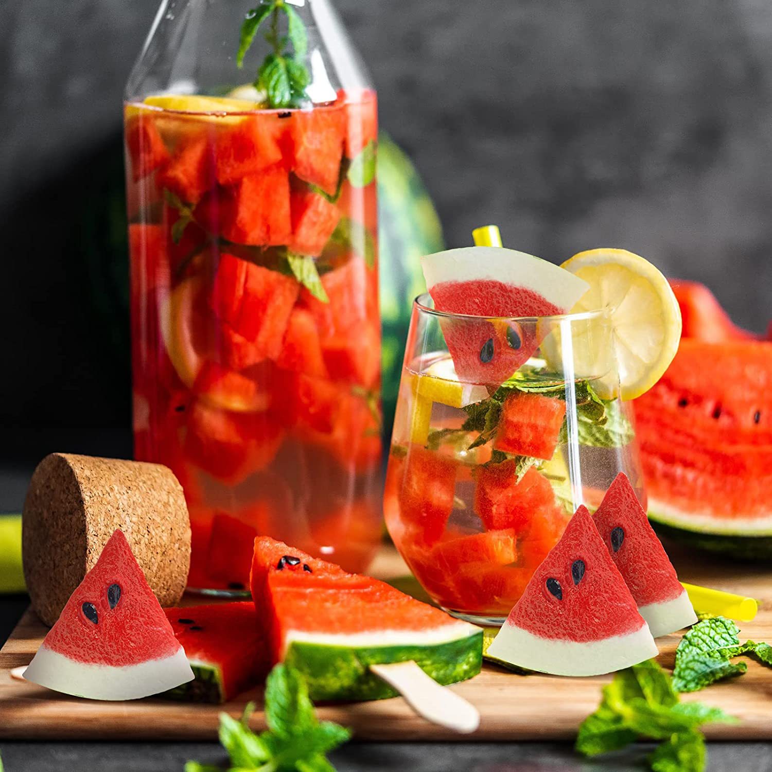 Simulation Fruit Simulation Watermelon Pieces Plastic Watermelon Pieces Small Watermelon Pieces Home Fruit Plate Decoration Ornaments Toys Early Education