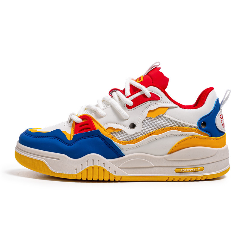 Cross-Border fashion shoes 2024 spring new Hong Kong style retro casual shoes Sports Board shoes fashion bread shoes breathable Men's shoes