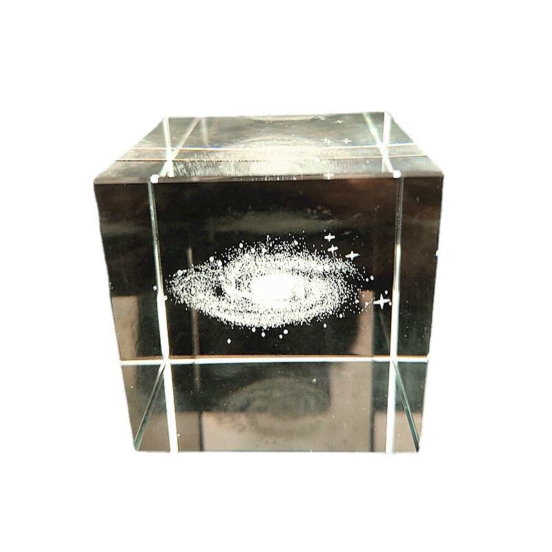 Crystal Ball Carving Clouds Dandelion Raindrops Solar System Heart-shaped Moon Saturn 6cm Square White Embryo Ornament
