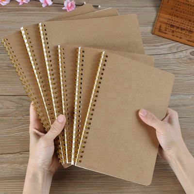 A5 Kraft paper cover notebook dot matrix grid coil book office notebook student exercise book spot wholesale