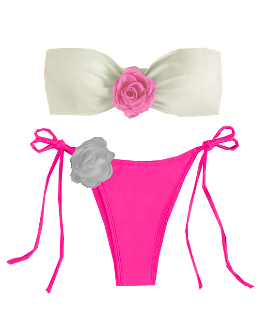 Cross-border new fashion European and American multi-color printing polka dot tube top sexy split swimsuit bikini foreign trade bikini