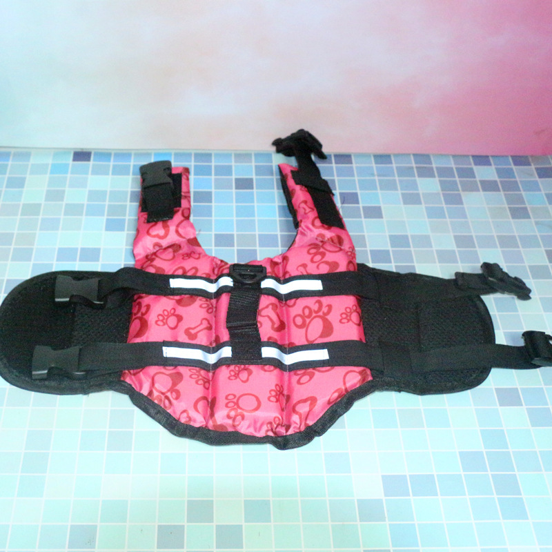 Cross-Border pet dog life jacket adjustable belt pet swimming suit with reflective strip dog life jacket
