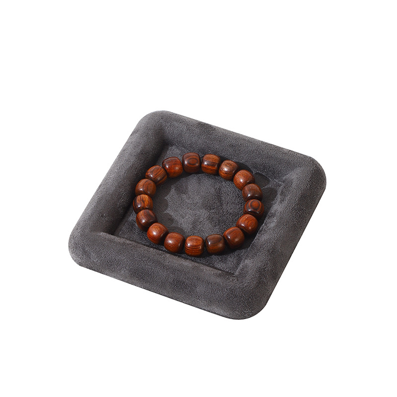 Creative Jewelry plate green microfiber flannel picking plate ring tray jewelry store display plate pu leather jewelry plate
