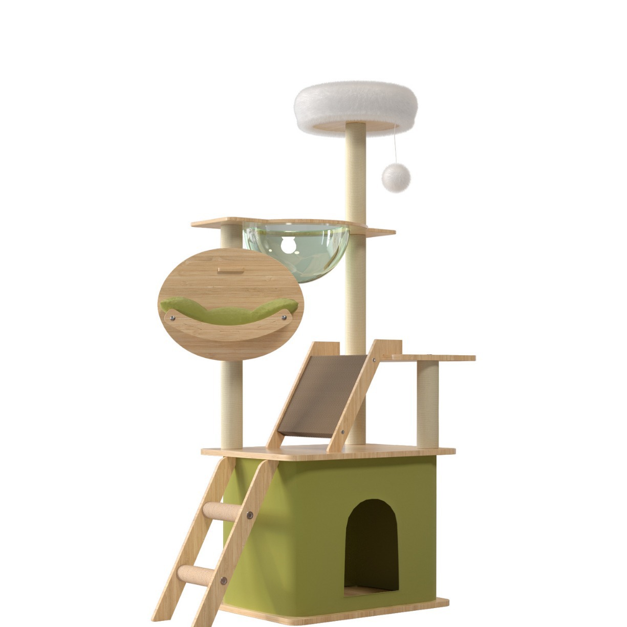 Cat climbing rack cat tree integrated large wooden cat rack house grab column does not occupy the delivery room space capsule cat rack wholesale