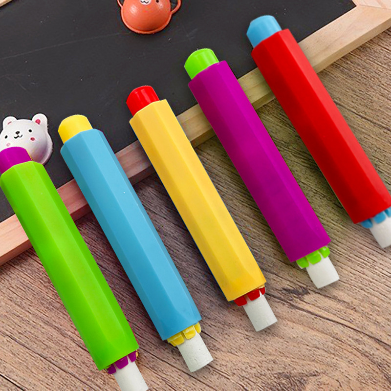 White color dust-free chalk set teachers Office teaching public examination national examination does not extend the chalk clip wholesale