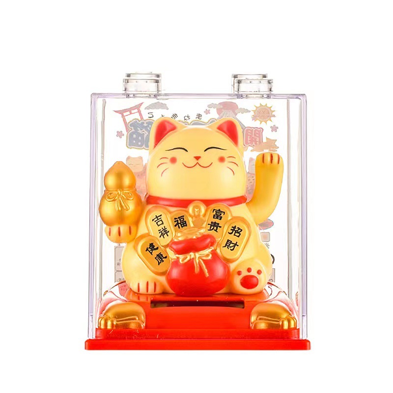 New lucky cat decoration wholesale solar automatic shaking hand car decoration decoration cake decoration creative gift