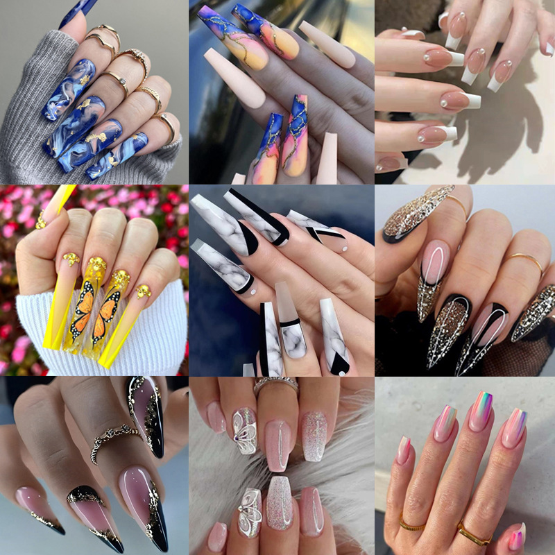 Cross-border Europe and the United States ins wind wear nail nail patch fake nail wear a long European and American nail piece finished product wholesale