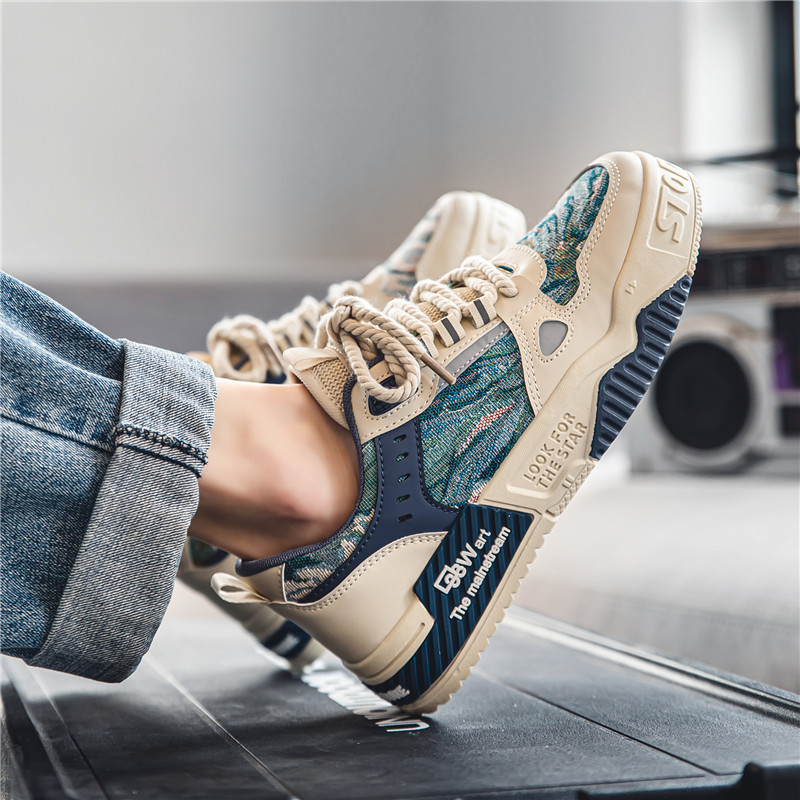 National Fashion men's shoes 2023 new summer breathable versatile niche original casual board shoes thick bottom non-slip sports fashion shoes