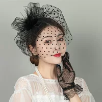 Ретро Танцевальная вечеринка Cheongsam Аксессуары для платья сетчатая шляпа перчатки костюм Европейская и американская светская львица перья покрытие лица аксессуары для волос костюм