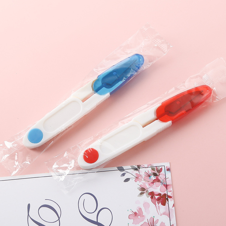 U-Shaped Spring Yarn Shear Household Transparent Cover Safety Small Scissors Edge Cutting Fishwire Shear Cross Stitch Sewing Scissors