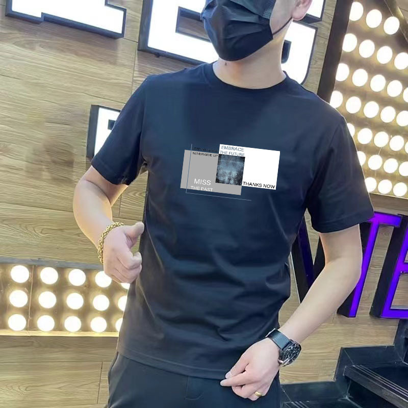 Popular 2023 New Xia Gang Style Short Sleeve Loose Men's T-Shirt Printed Round Neck Short Sleeve T-Shirt Men's Source Manufacturers