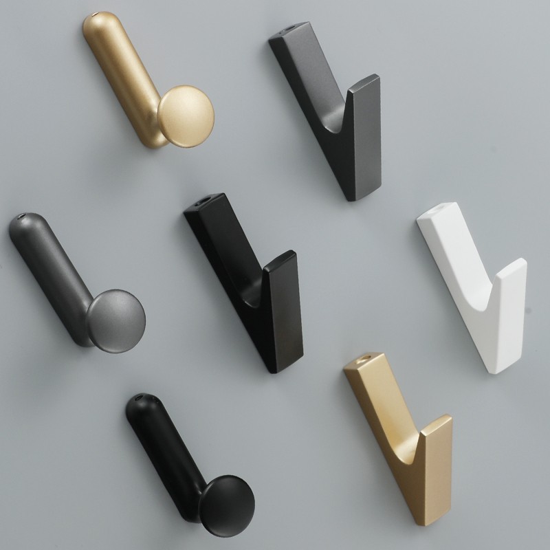 Nordic creative aluminum alloy coat hook cloakroom bedroom entrance aluminum alloy small hook