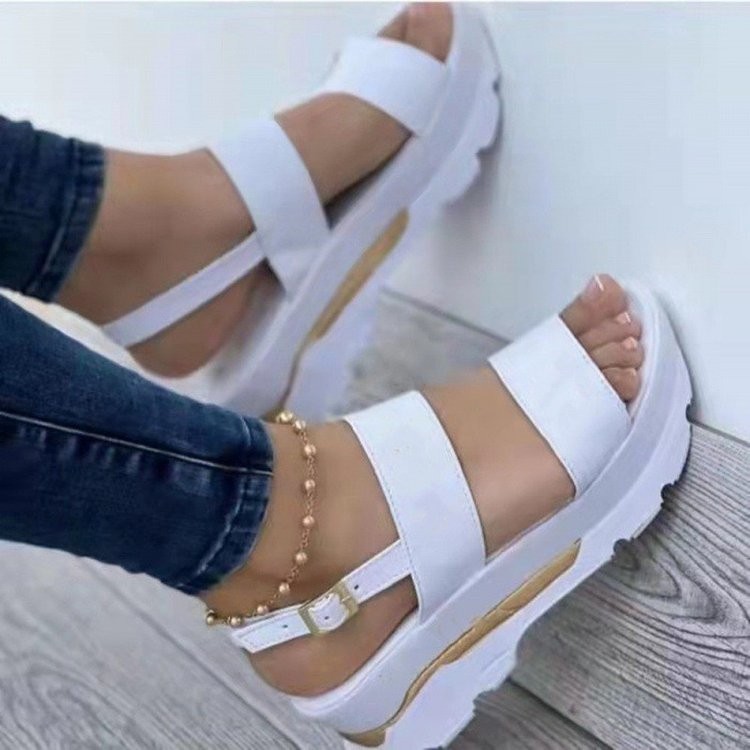 Cross-border 2023 new summer foreign trade plus size with sweet wind wedge sandals female manufacturers wholesale