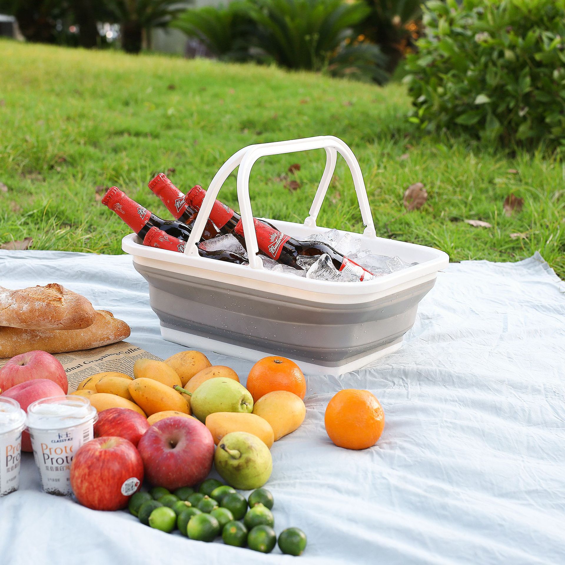 Folding picnic basket multi-functional picnic basket outdoor storage multi-functional folding toy storage Folding Basket