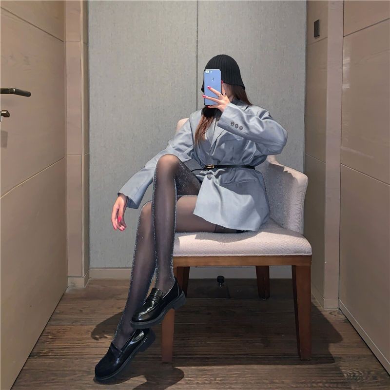 Schlankheitsstrümpfe aus Seide in Silberzwiebelfarbe, Strumpfhose aus silberner Seide, sexy Strümpfe aus heller Seide mit dünner Basis, schwarze Seidenstrümpfe für Damen_voghion.com