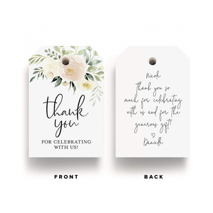 European style flower thank you blank writing card gift packaging gift bag decoration card