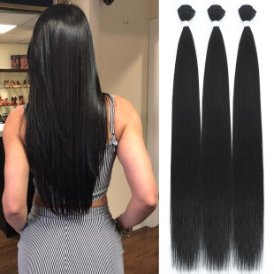 Amazon e-commerce foreign trade chemical fiber wig African wig long straight hair bundle chemical fiber hair curtain chemical fiber hair strip wig women