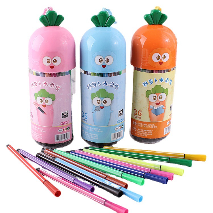 Children's radish washable color pen suit kindergarten primary school student painting supplies 12 colors 18 colors 24 colors 36 colors
