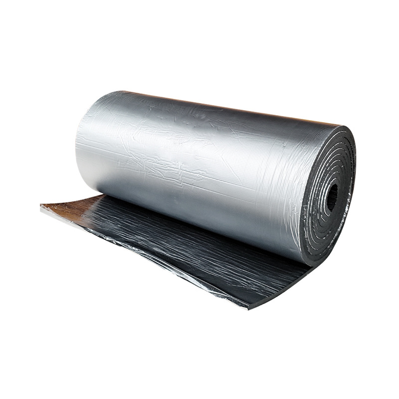 Wholesale heat insulation aluminum foil Rubber Board sound insulation flame retardant adhesive self-adhesive heat insulation cotton roof wall rubber insulation Cotton