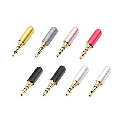 3.5mm balanced earphone audio plug 3.5 four-section 4-section 3.5 aluminum shell welding male 3.5 plug unshielded