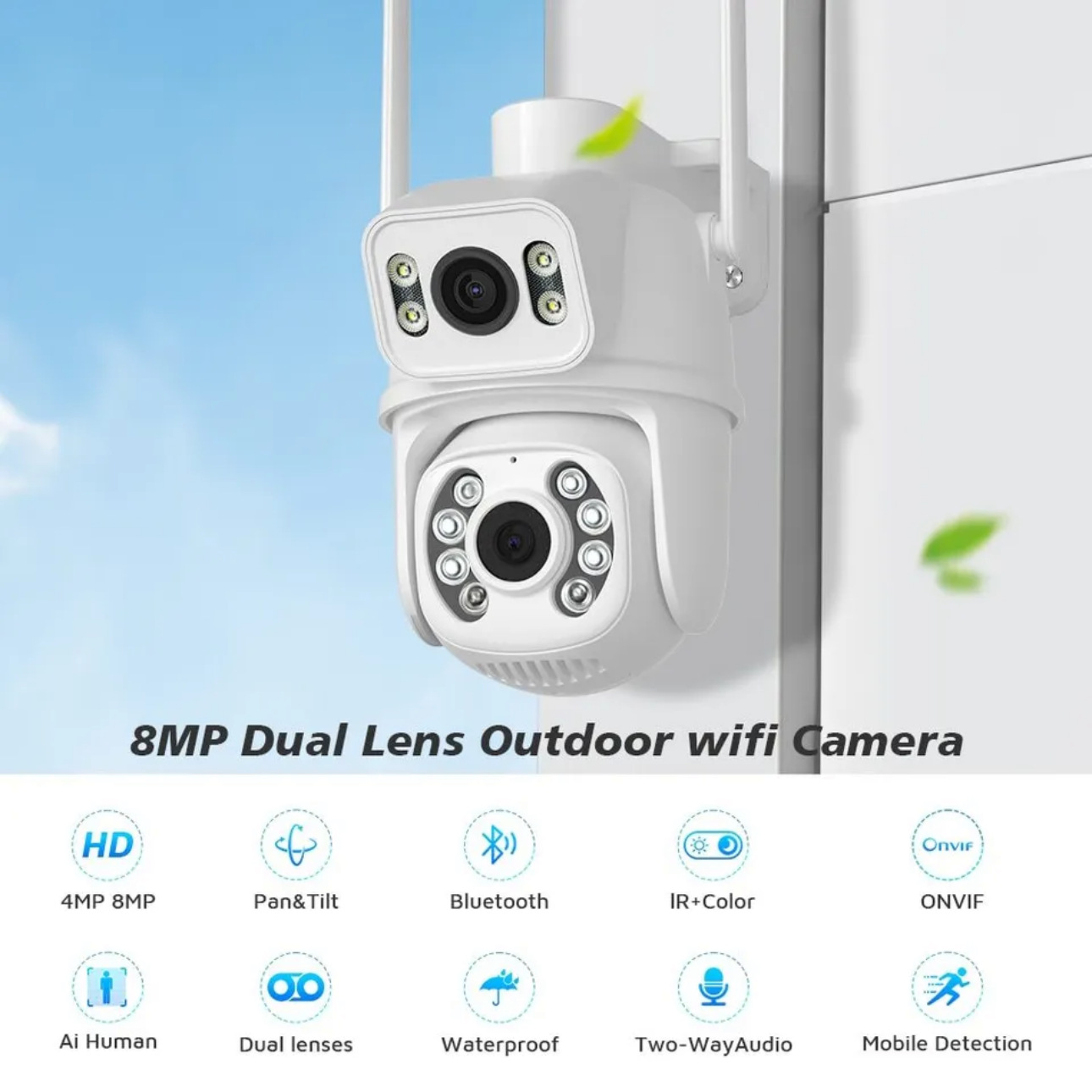 Wholesale binocular gun ball linkage integrated wireless surveillance camera 360 degrees no dead angle double picture outdoor night vision