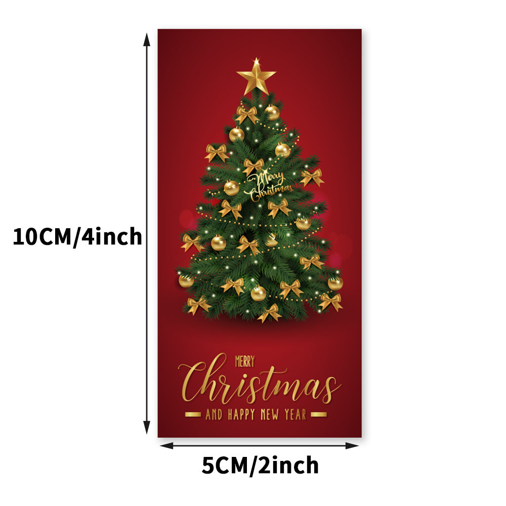 50贴/包Merry Christmas长方形贴纸礼盒密封贴不干胶标签包装用品