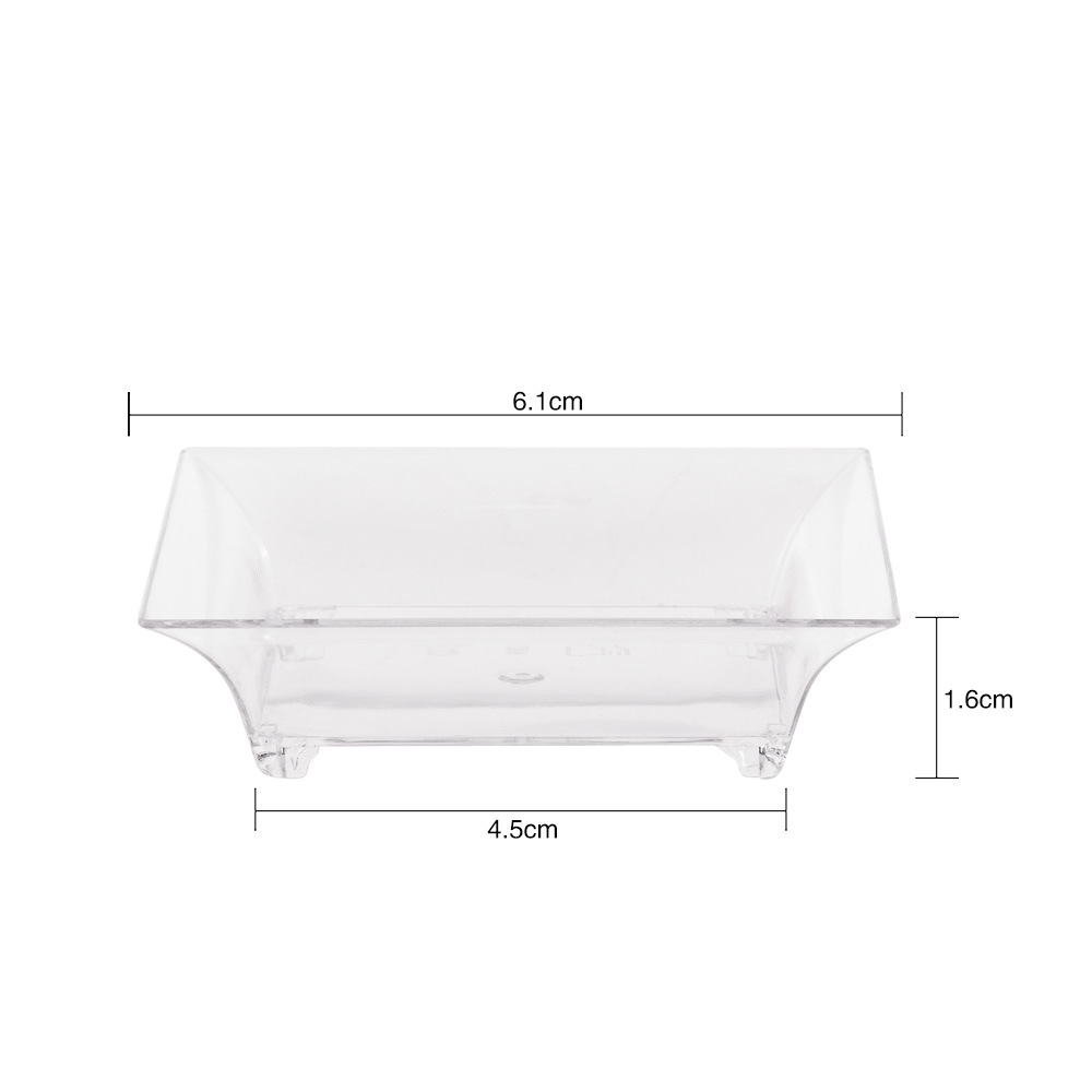 Disposable plastic square sauce dish 1 oz mini dessert cup thickened transparent cake dish baking dish