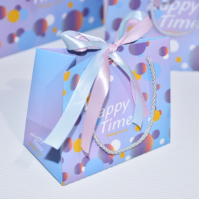 ins Cartoon Children's Day Gift Bag Gift Bag Gift Packaging Bag Spot Handbag Paper Bag Delivery Ribbon