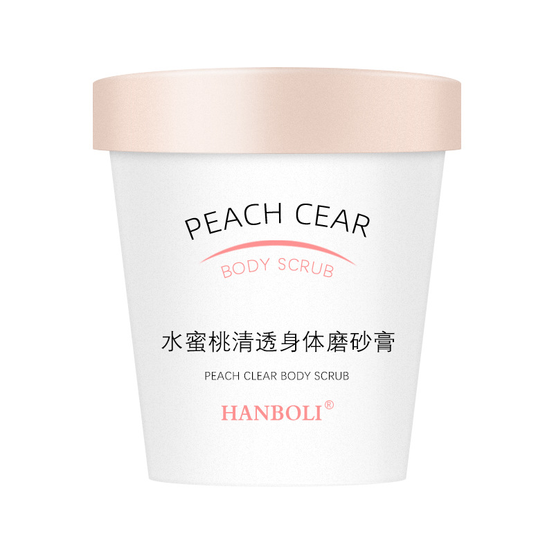 Peach Body Scrub Hydrating Moisturizing Cleansing Softening Corneous Rubbing Mud Ice Cream Scrub
