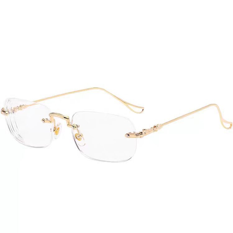 Borderless Color-changing Glasses Men's Myopia Radiation-proof Flat Glasses Wang Yibo Same-style Business Glasses Frame Women
