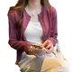 Cardigan knitted coat women's spring and autumn outer wear thin sweater spring 2024 new black long sleeve autumn and winter top