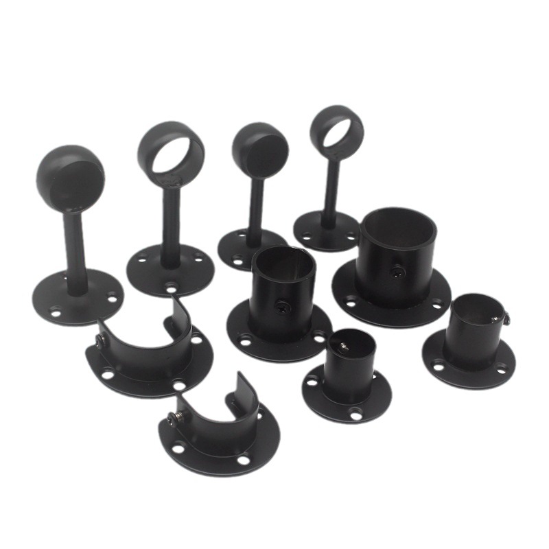 Stainless steel black flange seat round head seat high leg flange seat round tube seat wool seat towel powder spraying black fixed seat