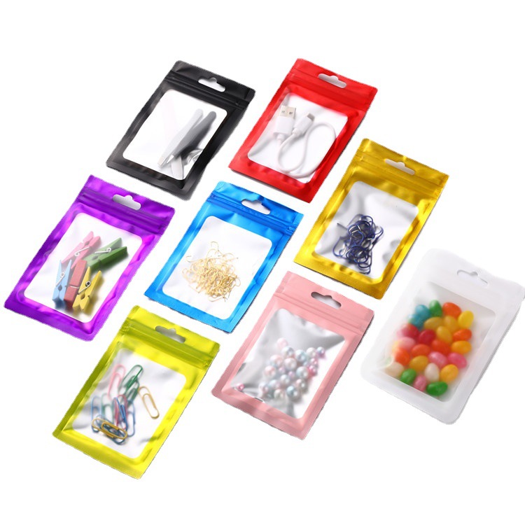 Color bone bag packing bag jewelry small plastic bag frosted aluminum foil bag ziplock bag mobile phone shell plastic bag